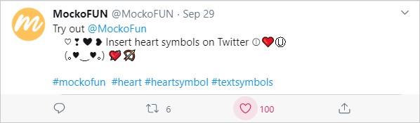 Insert Heart Symbol on Twitter