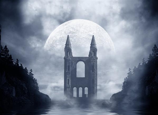 Dark Castle Photoshop Stock