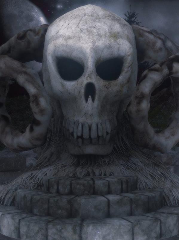 Skull Statue Photoshop Stock