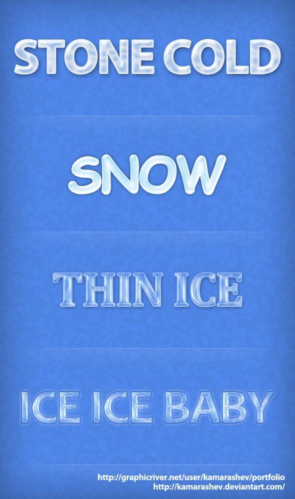 Winter Ice Font Layer Styles