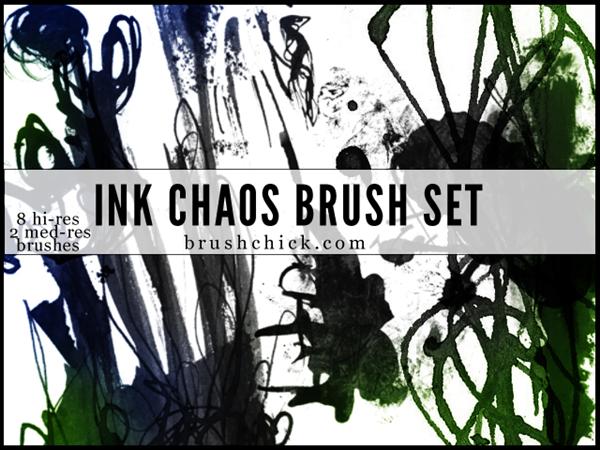 Ink and Chaos Brush Pack by brushchick photoshop resource collected by psd-dude.com from deviantart