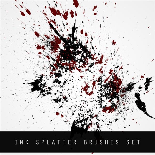 INK SPLATTER BRUSH SET by FlorianHesse photoshop resource collected by psd-dude.com from deviantart