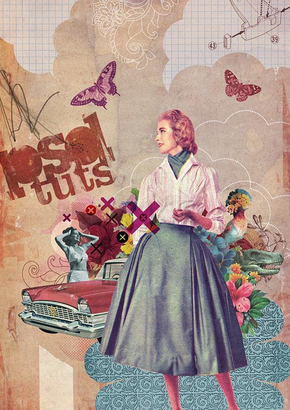 Vintage Retro Photoshop Collage for Scrapbooks (4$)