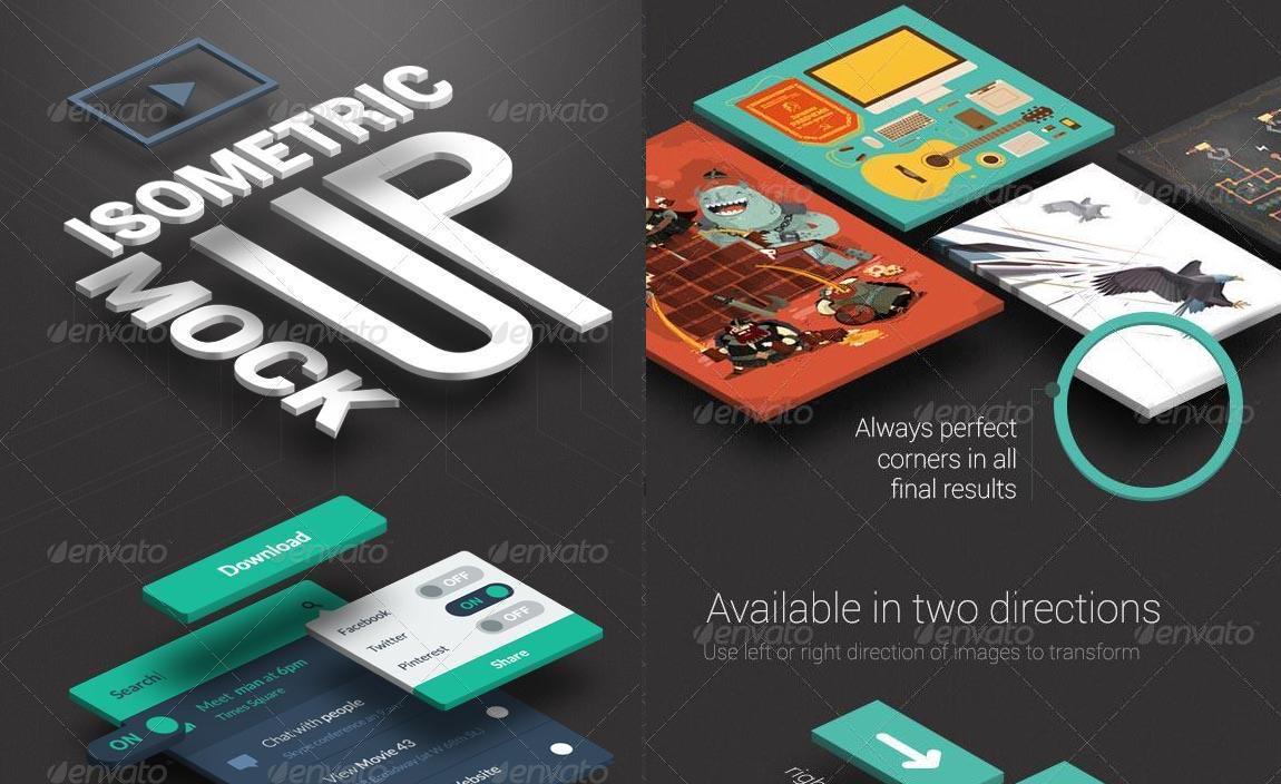 Isometric Template Photoshop Action