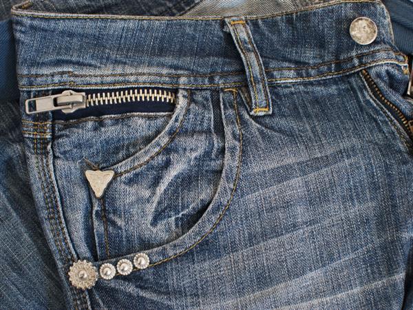 Jeans Front Zipper And Rivets Texture