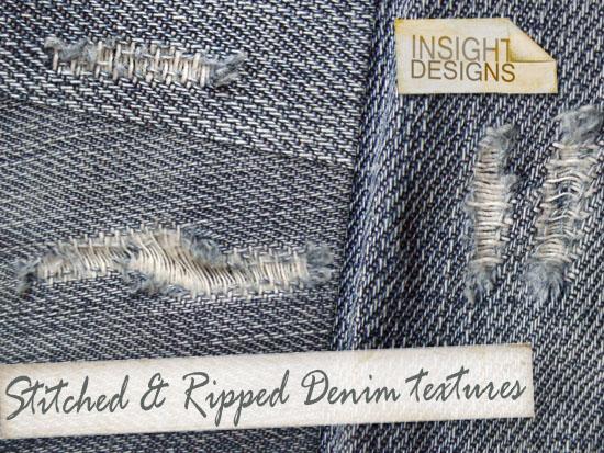 Ripped
 Stitch Jeans Textures