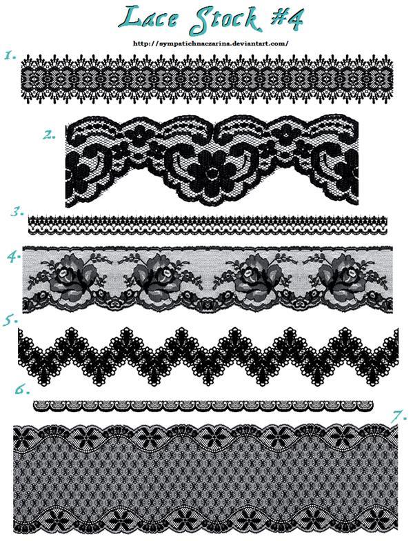 Black Lace Trimmings Stock Images