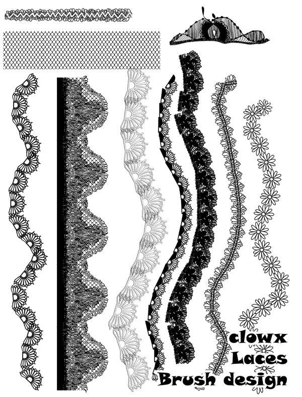 Laces Trimmings Photoshop brush Pack