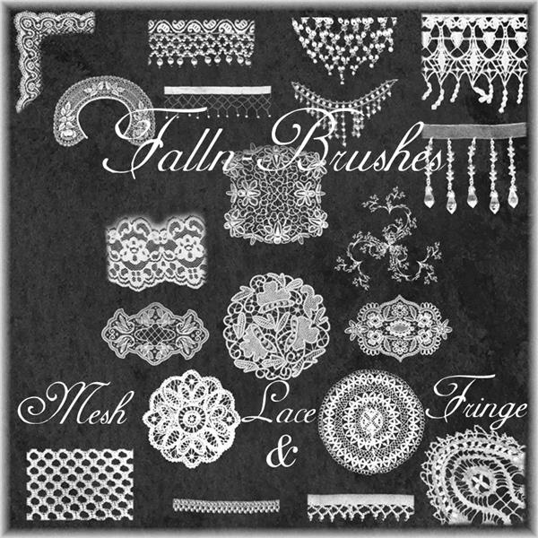 Mesh Lace and Fringe Decoration Fabric Brushes