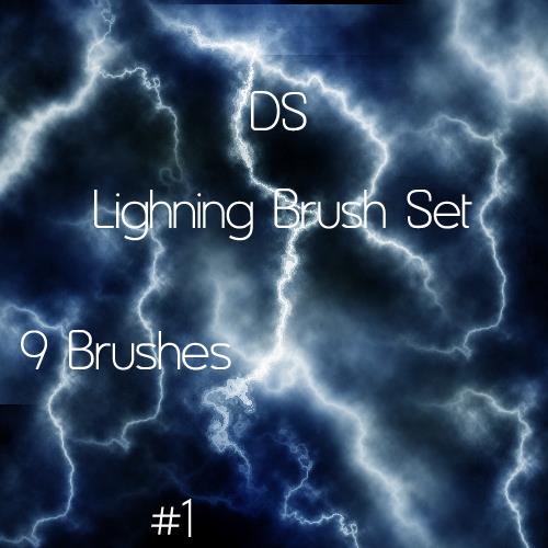 Lightning Brush Set 1 by Dudeshibby photoshop resource collected by psd-dude.com from deviantart