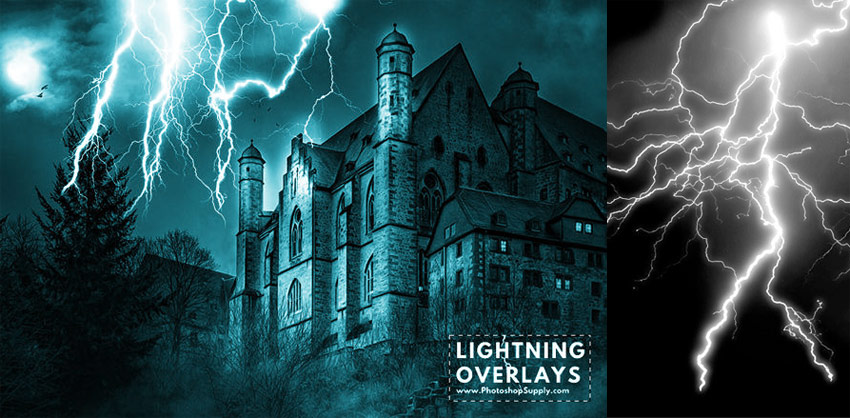 Lightning Overlays by PhotoshopSupply
