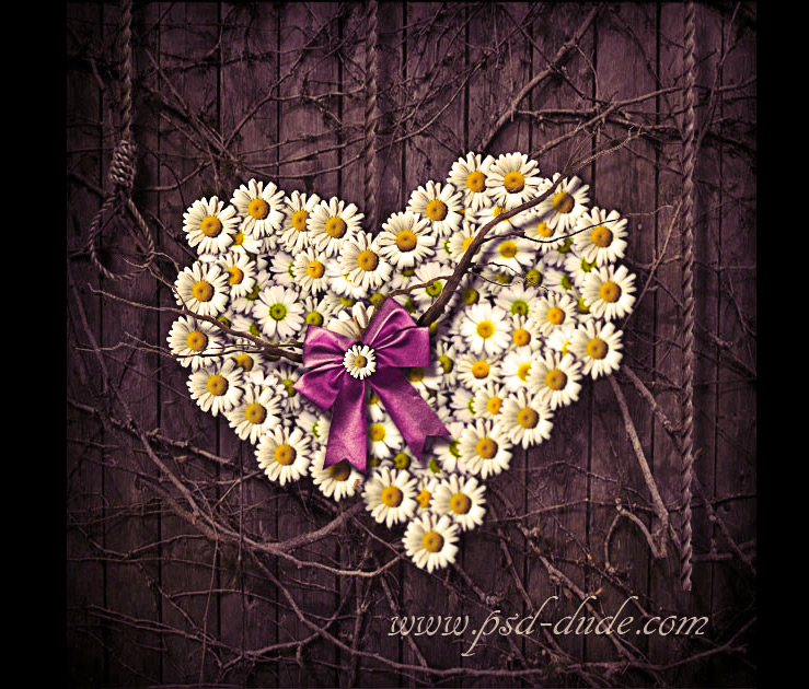 Create a Heart Shaped Flowers Design in Photoshop