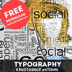 <span class='searchHighlight'>Typography</span> Portrait Photoshop Free Actions psd-dude.com Resources
