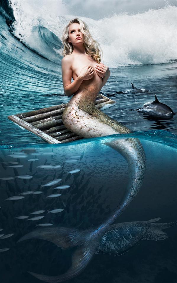 Blue Heart Mermaid Photo Manipulation