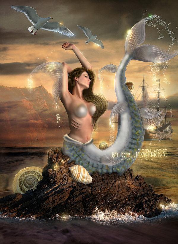 Mermaid on the Beach Photo Manipulation