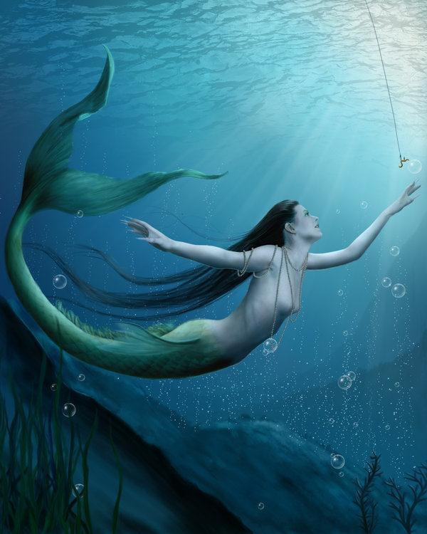 Mermaid Under the Sea Photo Manipulation