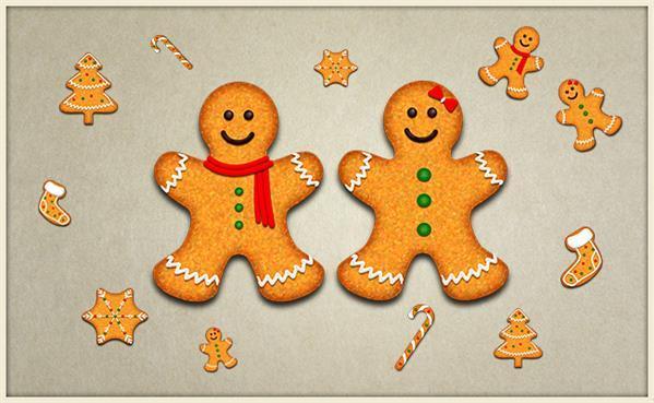 Create Christmas Vector Cookies In Photoshop