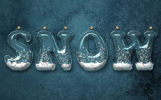 Glossy snow globe text effect in Photoshop