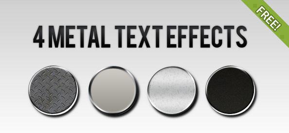 4 Metal Photoshop Text Styles - Free
