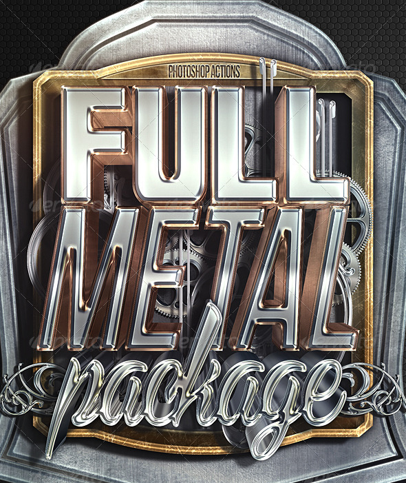 3D Metal Chrome Effect Photoshop Actions - Premium