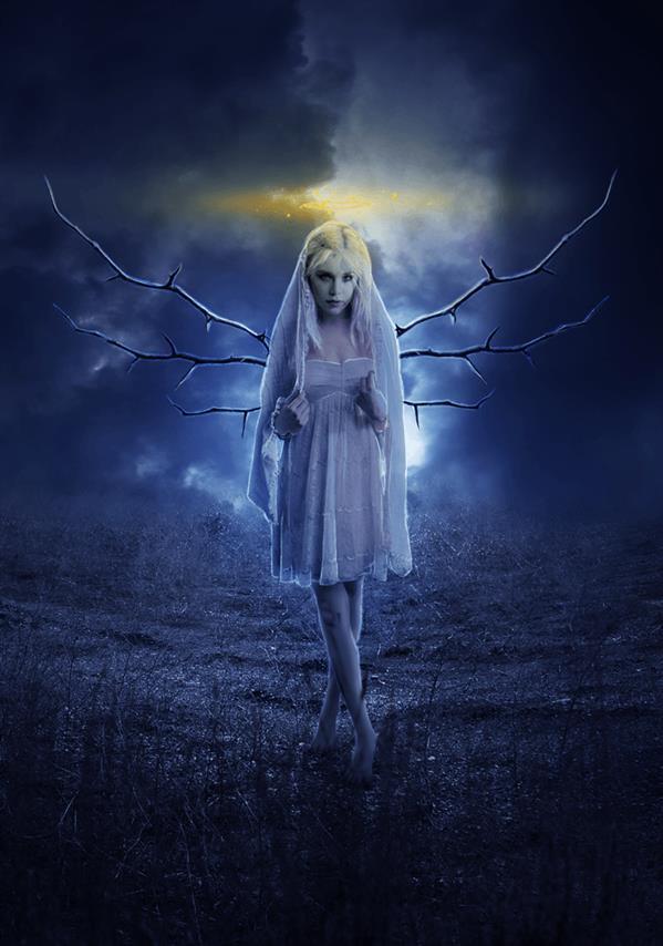Create beautiful moonlight angel photo composite in Photoshop