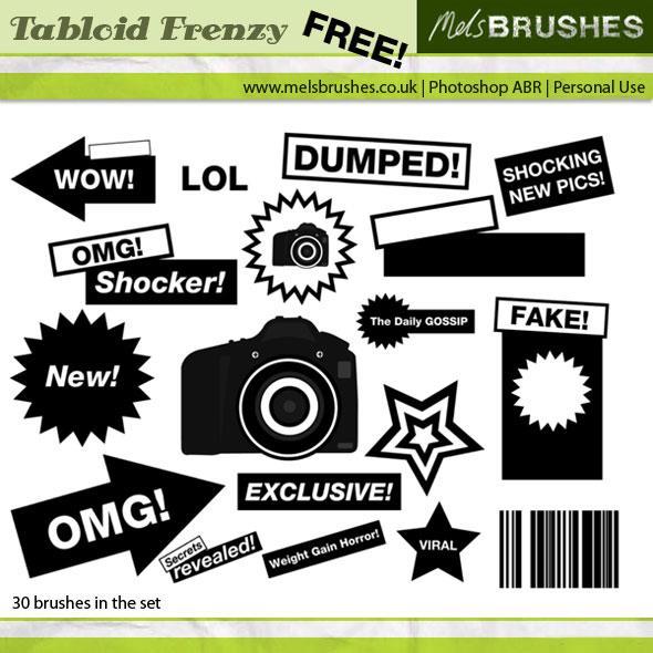 Tabloid Magazine Brushes for Photoshop