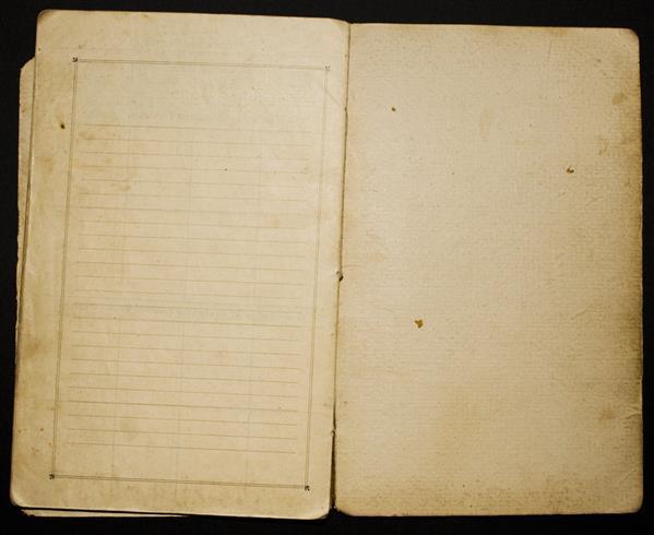 Old yellowed paper diary