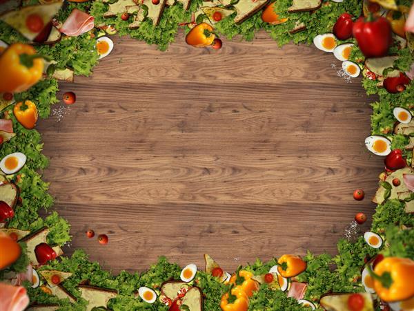 Wood Background Image With Food