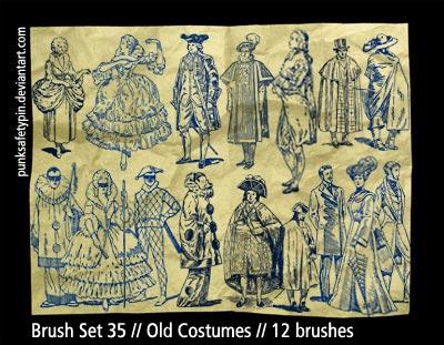 Brush
Set 35  Old Costumes by punksafetypin photoshop resource collected by psd-dude.com from deviantart