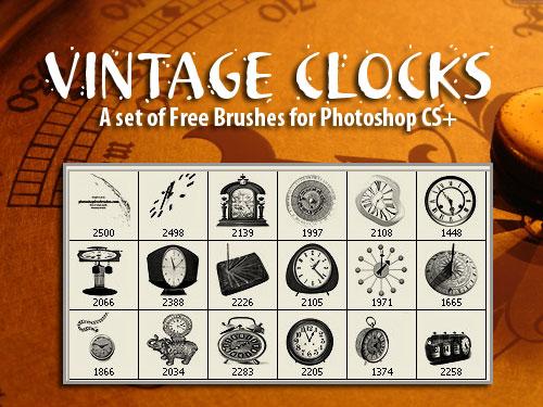 Vintage
ClocksPS Brushes by fiftyfivepixels photoshop resource collected by psd-dude.com from deviantart