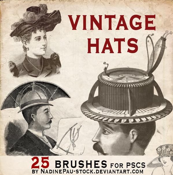 vintage
hats  25 bruses by NadinePau-stock photoshop resource collected by psd-dude.com from deviantart