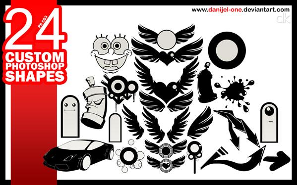 24
CUSTOM PHOTOSHOP SHAPES by danijeL-one photoshop resource collected by psd-dude.com from deviantart