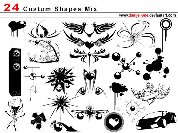 Custom
Shape Mix by danijeL-one photoshop resource collected by psd-dude.com from deviantart