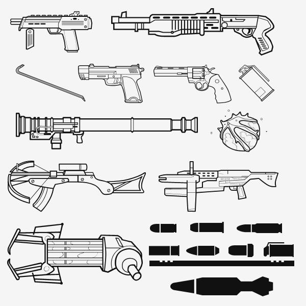 Half
Life 2 Weapon Shapes by Zeptozephyr photoshop resource collected by psd-dude.com from deviantart
