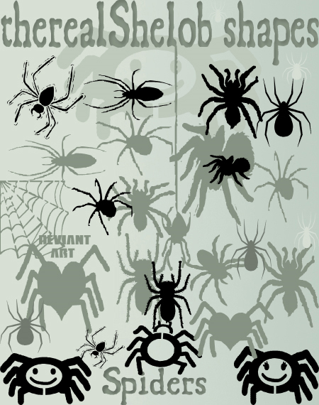 Custom
Shapes Spiders by therealShelob photoshop resource collected by psd-dude.com from deviantart