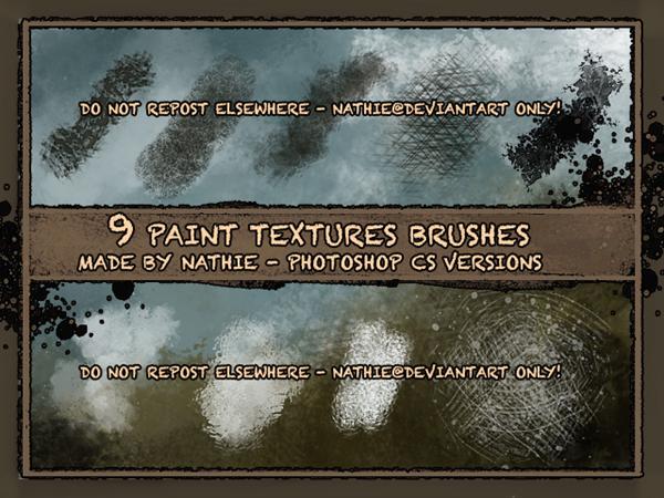 9
 Paint Structure Brushes by nathie photoshop resource collected by psd-dude.com from deviantart