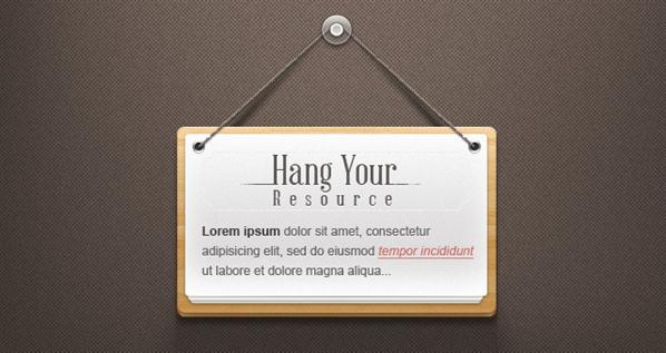 Hang Note Paper Wood Sign PSD - Free
