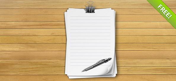 Lined Notebook Paper PSD - Free