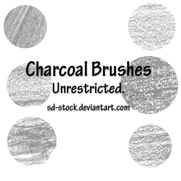 Charcoal Brushes by sd-stock photoshop resource collected by psd-dude.com from deviantart