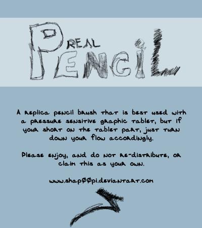 Real Pencil Brush by SHAP00PI photoshop resource collected by psd-dude.com from deviantart