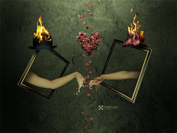 Burning Love by Pixelnase photoshop resource collected by psd-dude.com from deviantart