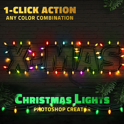 Christmas <span class='searchHighlight'>Lights</span> Text Style Photoshop Action psd-dude.com Resources