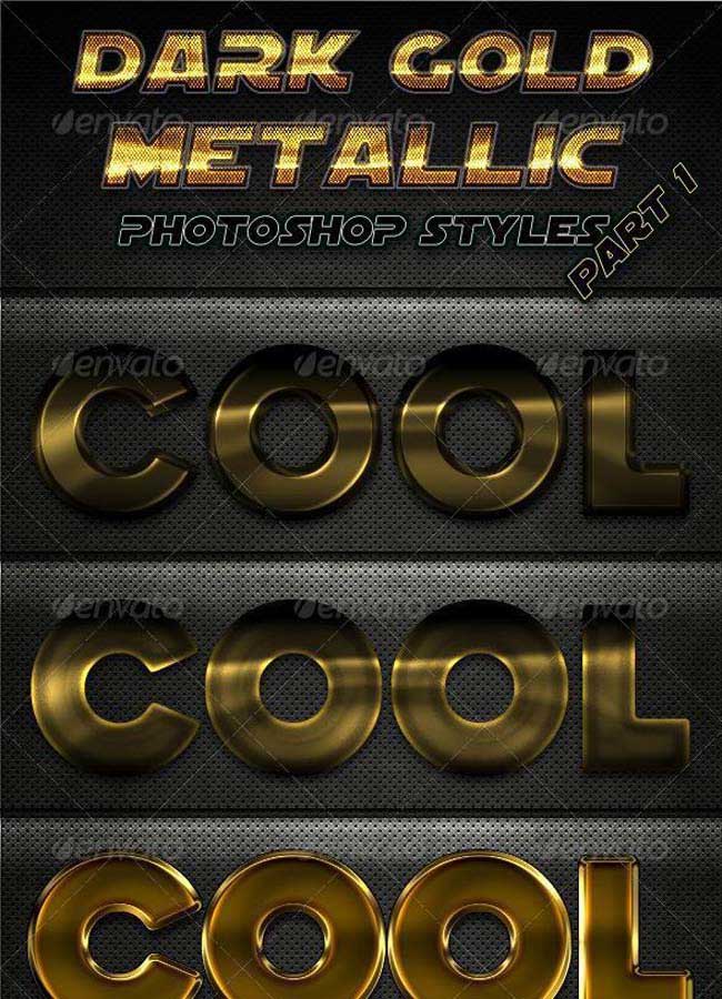 Dark Gold Metal Styles for Photoshop