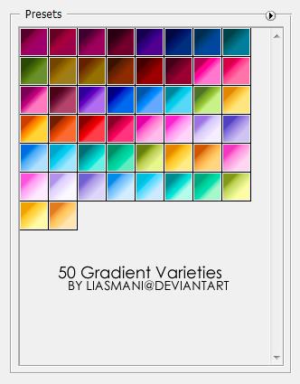 50
 Photoshop Gradient  by Liasmani photoshop resource collected by psd-dude.com from deviantart