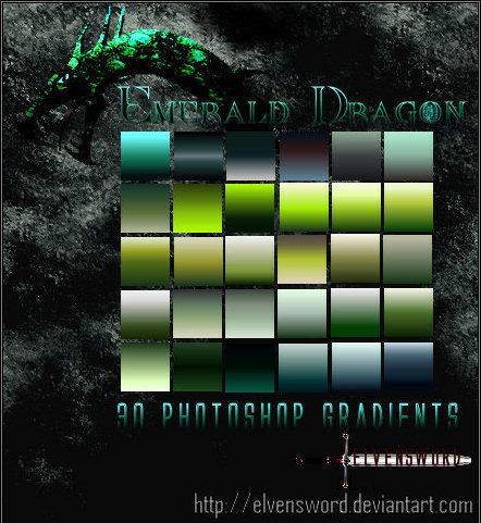 Emerald
 Dragon Ps Gradients by ElvenSword photoshop resource collected by psd-dude.com from deviantart