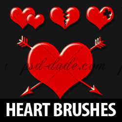 <span class='searchHighlight'>Heart</span> Photoshop Brushes for Valentine Day psd-dude.com Resources