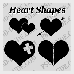 <span class='searchHighlight'>Heart</span> Photoshop Custom Shapes psd-dude.com Resources