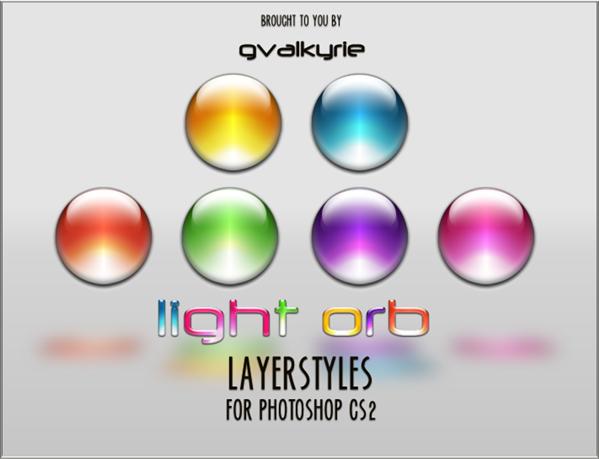 Light
 Orb LAYERSTYLES by gvalkyrie photoshop resource collected by psd-dude.com from deviantart