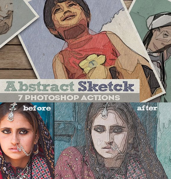 Pencil Sketch Lines Drawing Photoshop Action
