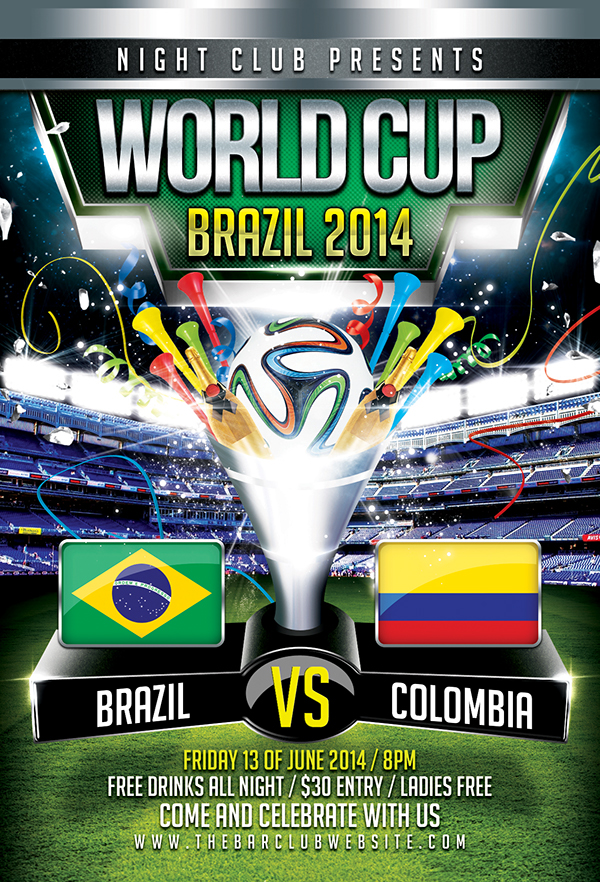 World Cup Brazil 2014 Flyer Template